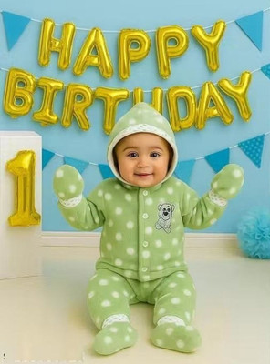 DRYSUN Baby Boys & Baby Girls Casual Track Suit Sweater(Green)