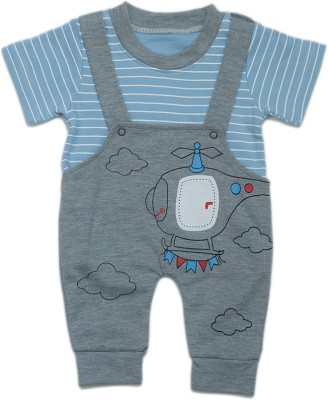 LUV-DUB Baby Boys & Baby Girls Party(Festive) Top Dungaree(Blue)