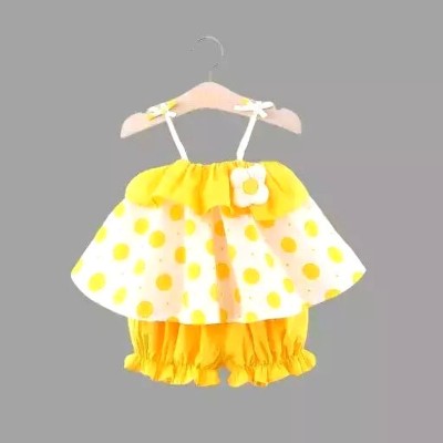 Kids Wear Fashion Baby Girls Casual Top Shorts(Yellow)