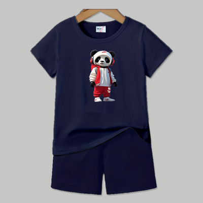 MGRS Baby Boys & Baby Girls Casual T-shirt Shorts(NAVY+NAVY)