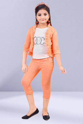BURBN Girls Casual Top Capri(Peach)