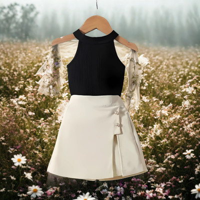 RIYANSHI Girls Party(Festive) Top Shorts(BLACK)