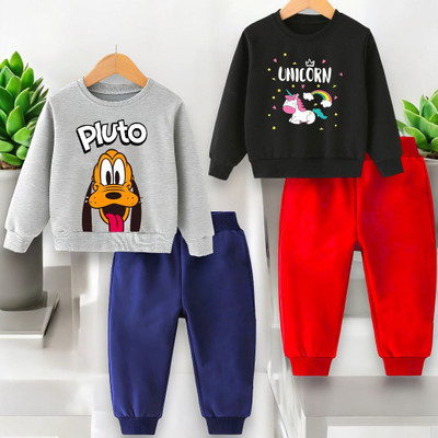 DOODEEKIDS Baby Boys & Baby Girls Casual Sweatshirt Pant(Multicolor)
