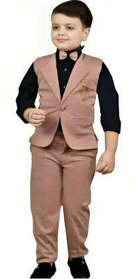 Go Berry Boys Party(Festive) Shirt Jeans, Bow Tie, Waistcoat(PEACH)