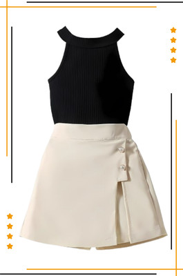 MENVVY Baby Girls Party(Festive) Top Shorts(BLACK)