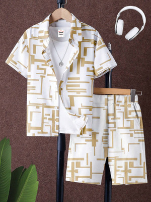 EMBLICA Boys Casual Shirt Shorts(CREAM)