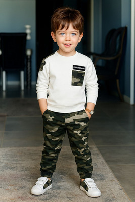 HouseOfCommon Boys Party(Festive) T-shirt Pant(White Commando)