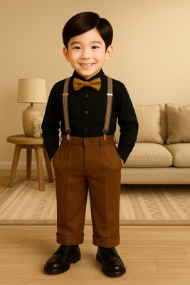 Bleckz Someck Boys Party(Festive) Shirt Pant(Black)