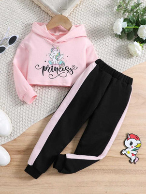 INDHRANI Baby Girls Casual T-shirt Pant(Pink)