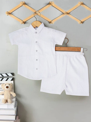 HETSHREE FASHION Boys Party(Festive) Shirt Shorts(WHITE)