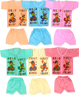 FIRST STEP ENTERPRISES Baby Boys & Baby Girls Casual T-shirt Shorts(Mulitcolor)