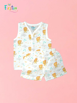 Firstin Baby Boys & Baby Girls Casual Vest Shorts(Leo)