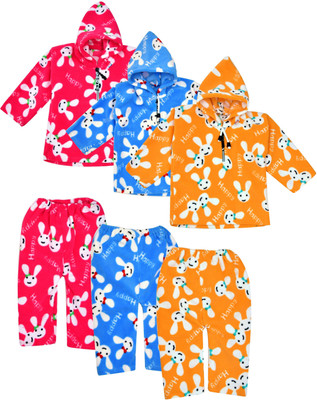 KIDS PARYANIS Baby Boys & Baby Girls Party(Festive) Sweatshirt Pyjama(MULTICOLORS)