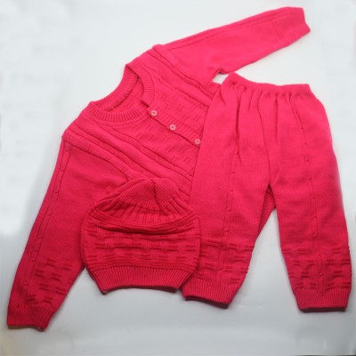 G8FLIB Baby Boys & Baby Girls Casual Sweater Sweater(Light Red)