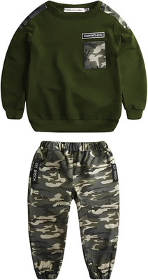 JIG AND JOG Boys Casual T-shirt Pant(Green)