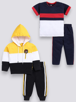 carrydreams Boys & Girls Casual T-shirt Trouser(RED_GOLDEN_YELLOW)