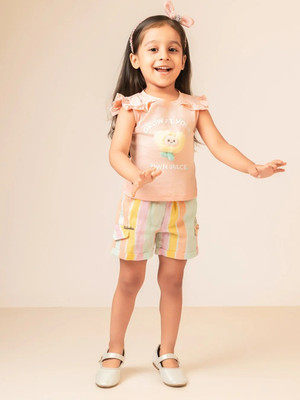 BABY'S DAY Baby Girls Casual Top Pant(Pink 7)