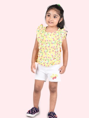 Zalio Baby Girls Casual Top Shorts(Yellow/White)