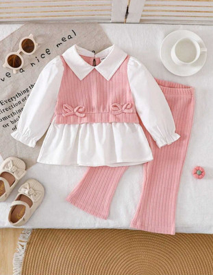 NEWMFASHION Girls Party(Festive) Dress Pant(PEACH)