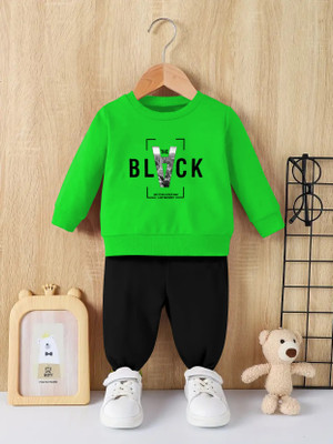 RetroTees Baby Boys & Baby Girls Casual T-shirt Track Pants(Green)