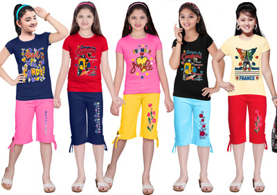 KS KOARRA Girls Casual T-shirt Track Pants(243 MULTICOLOURRS)