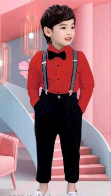 DENSIYFEB Baby Boys Party(Festive) Dungaree Belt(RED+BLACK)