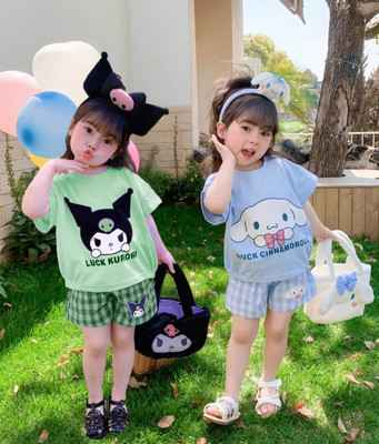 DRUZZEE Baby Boys & Baby Girls Casual T-shirt Shorts(Green and Water Blue)