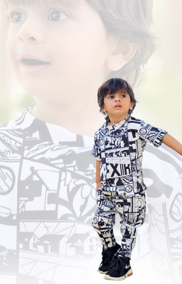 VIYANSH CREATION Baby Boys Party(Festive) T-shirt Pant(WHITE)