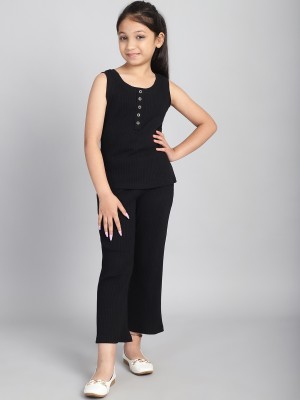 BAAWRI Girls Casual Top Pant(Black)