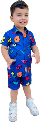 DEEPIMPEX Boys & Girls Casual Shirt Shorts(Purple)