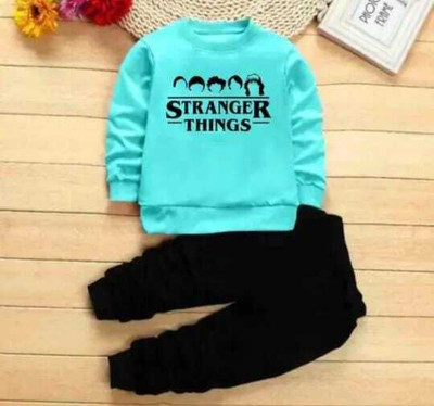 TEENS LAND Baby Boys & Baby Girls Casual T-shirt Trouser(aqua blue)
