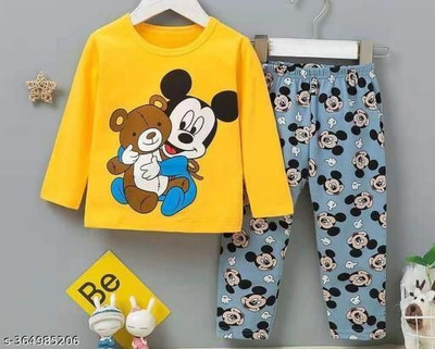 JS TREND Baby Boys & Baby Girls Casual T-shirt Pant(Multicolor106)