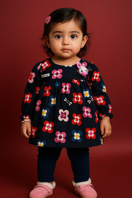 Kiko Baby Girls Casual Top Pant(Blue 007)