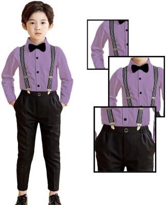 Bajuds Baby Boys Party(Festive) Shirt Pant(Purple)