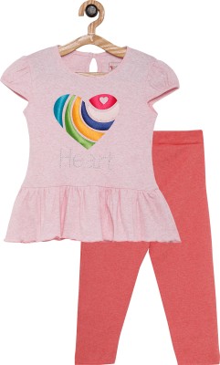 Baby's Pride Girls Casual T-shirt Pant(Pink)