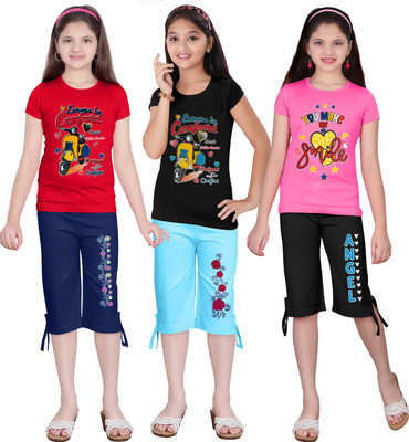 KS KOARRA Girls Casual T-shirt Track Pants(55 MULTICOLOURRS)