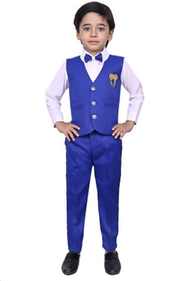 VALUE CREATION Boys Party(Festive) Shirt Trouser(Royal Blue)