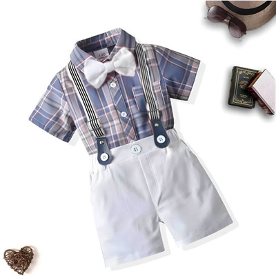 WEARBYRB Boys Casual T-shirt Shorts(Blue)
