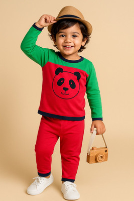 VACKY Boys & Girls Casual T-shirt Pant(Dark Pink)