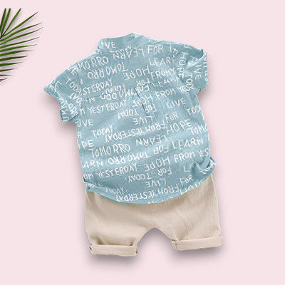 KidVidas Baby Boys & Baby Girls Casual Shirt Shorts(ALPHA_SKY_CHIKU)
