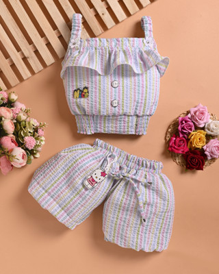 R RAI FASHION Baby Girls Casual Top Pant(Multicolor)