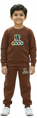 Kelvin Drip Boys Casual Sweatshirt Track Pants(Brown)