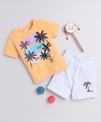 BUMZEE Baby Girls Casual T-shirt Shorts(Orange)