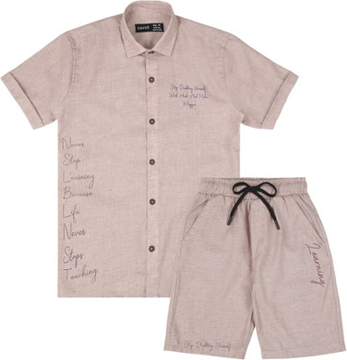 CAVIO Boys Casual T-shirt Shorts(Pink)