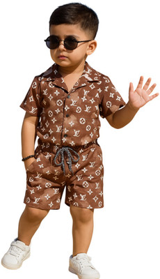 FASHION GRAB Kids Nightwear Boys Printed Cotton Blend(Maroon Pack of 1)