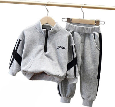 Kwikk Baby Boys & Baby Girls Casual Sweatshirt Track Pants(Grey)