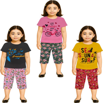 NK TRENDZ Girls Casual Pyjama Capri(MULTICOLOR_10)