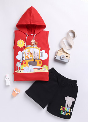 carrydreams Boys Party(Festive) T-shirt Shorts(RED)