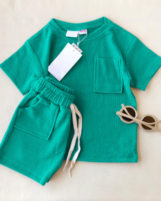 PLUSEBURRY Baby Boys & Baby Girls Party(Festive) T-shirt Shorts(TEAL)