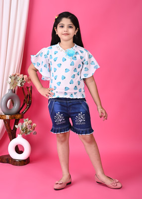 HouseOfCommon Girls Casual Top Shorts(BLUE)